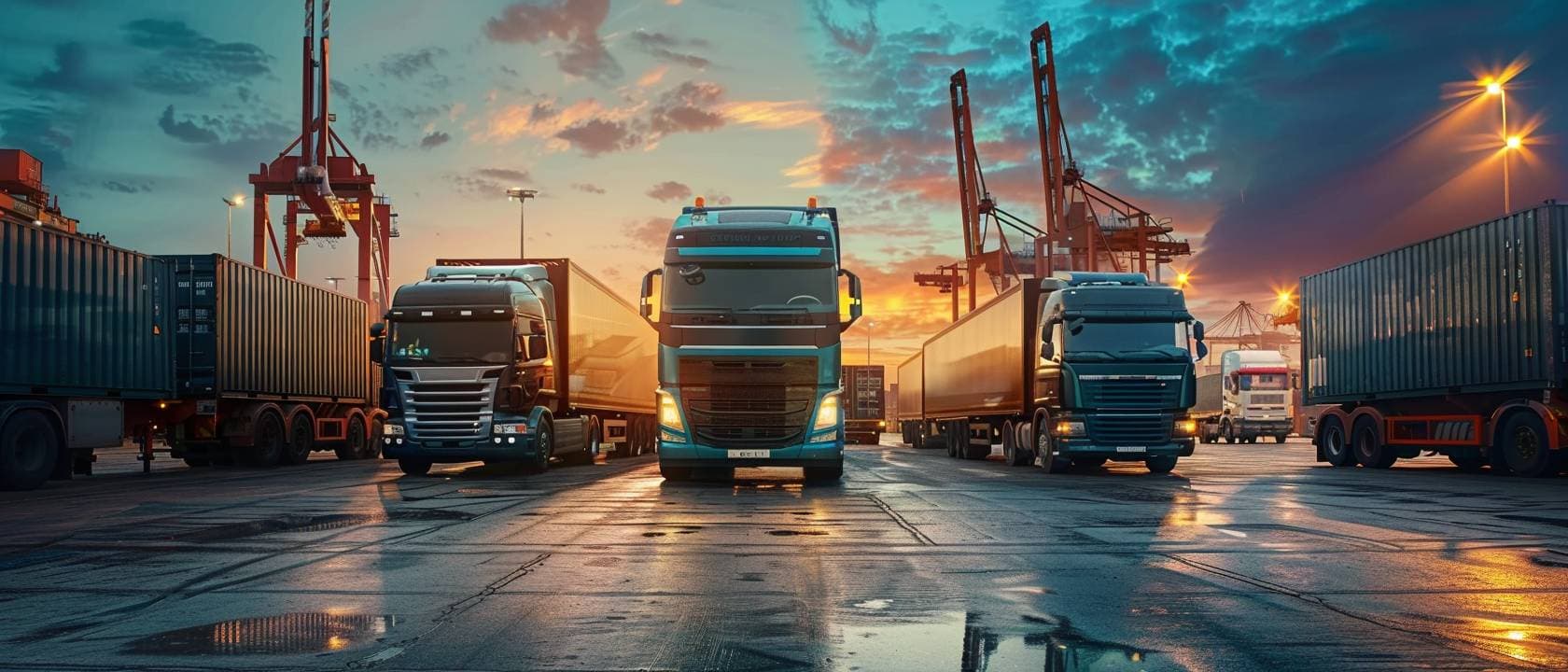 Freight truck on a highway